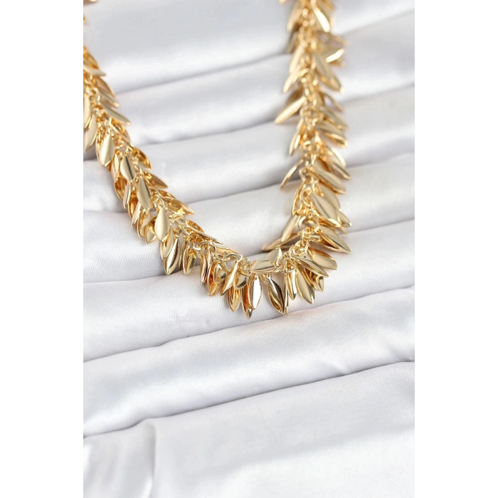 Durukar® Gold Renk Pirinç Saçaklı Kadın Kadın Kolye