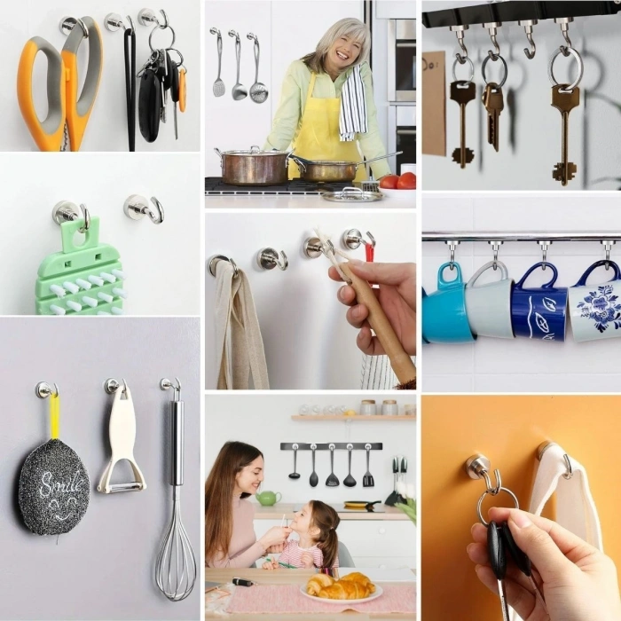 Durukar® Powerful Magnetic Multi-Purpose 2-Piece Magnet Hanger for Kitchens and Bathrooms