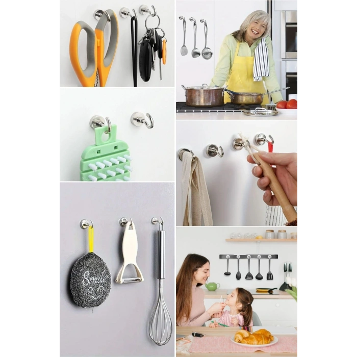 Durukar® Güçlü Manyetik Mutfak,Banyolar İçin Çok Amaçlı 2li Magnet Askı