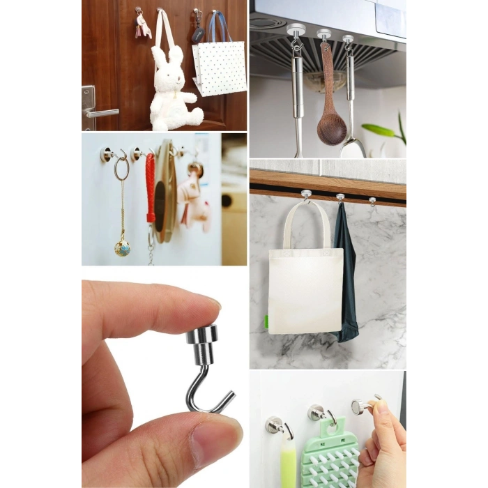 Durukar® Güçlü Manyetik Mutfak,Banyolar İçin Çok Amaçlı 2li Magnet Askı