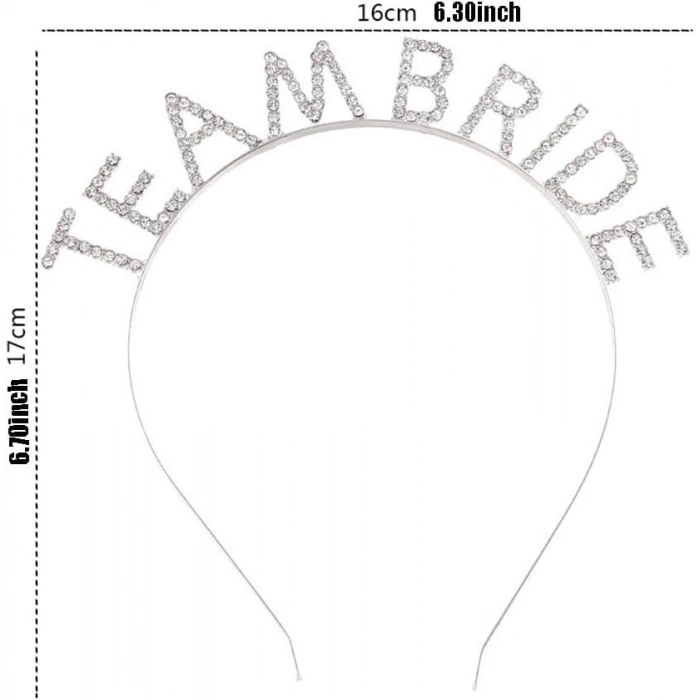 Durukar® Gümüş Kaplama Kristal Taşlı Team Bride Taç 16x17 cm