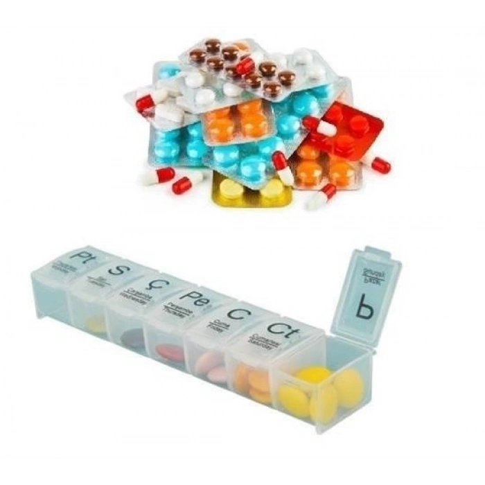 {xxx_cvt_txt} Weekly Daily Pill Organizer 7-Day Medication Storage Case