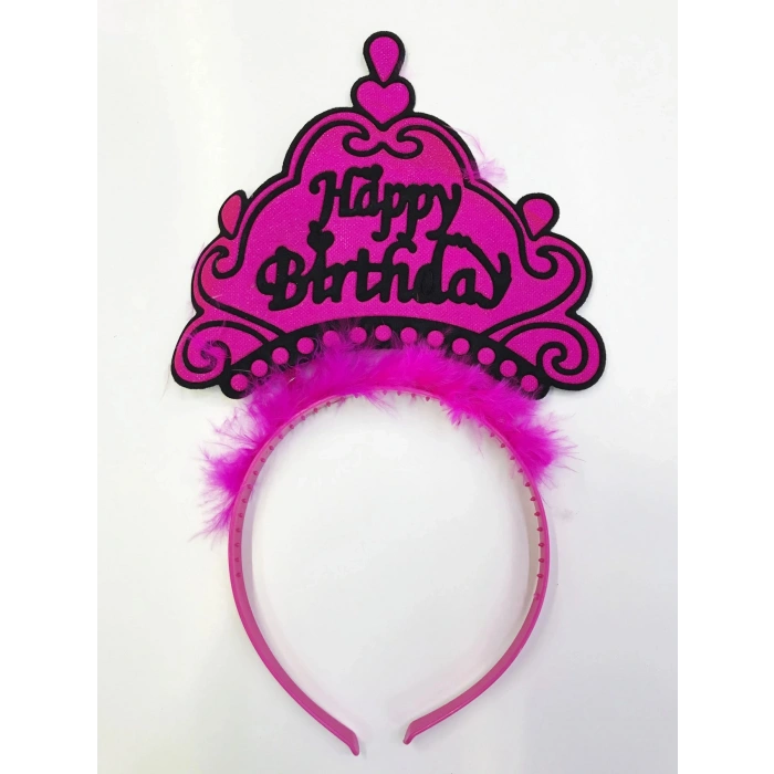Durukar® Happy Birthday Yazılı Neon Renk Taç 12 Adet