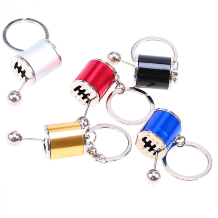 Durukar® Hareketli Araba Vites Anahtarlık Altı Hız Manuel Vites Dişli Shifter Topuzu Metal Anahtarlık