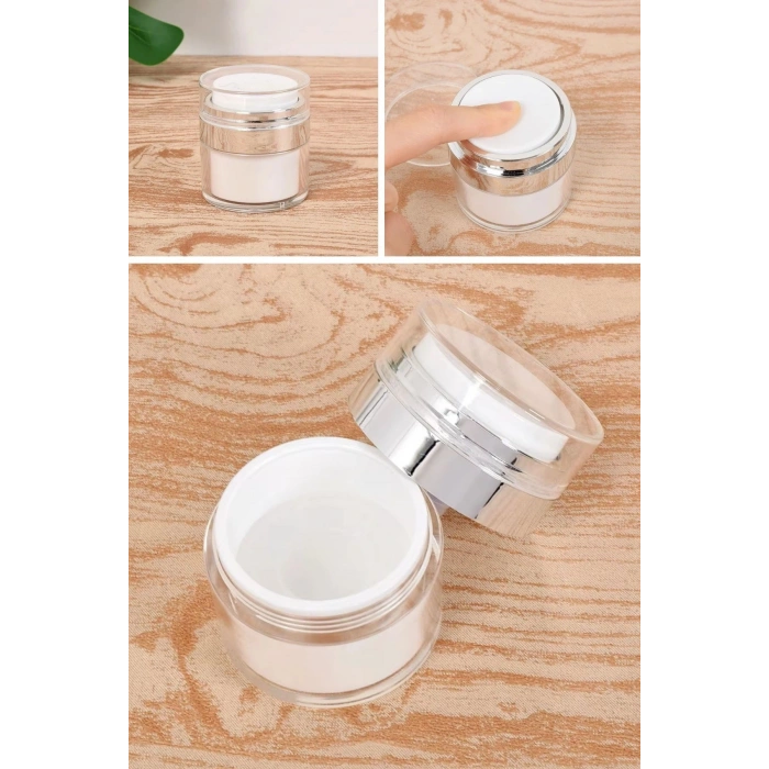 Durukar® Hava Pompalı Doldurulabilir Vakumlu Krem,Fondoten Sıvı Kozmetik Ürün Şişesi