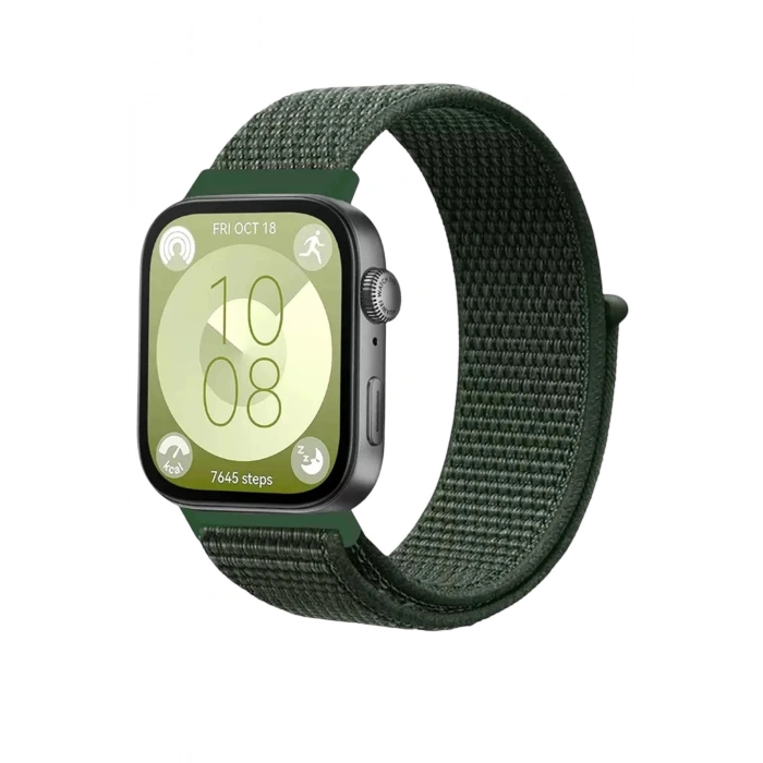Durukar®  Huawei Fit 4 Hasırlı Cırtcırtlı Kordon - Koyu Yeşil