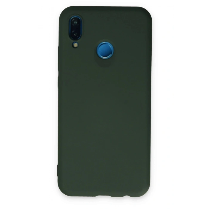 Durukar®  Huawei P20 Lite Kılıf Nano içi Kadife Silikon - Koyu Yeşil