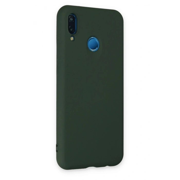 Durukar®  Huawei P20 Lite Kılıf Nano içi Kadife Silikon - Koyu Yeşil