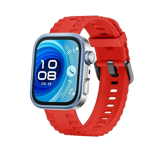 Durukar®  Huawei Watch Fit 3 Klasik Kordon - Kırmızı