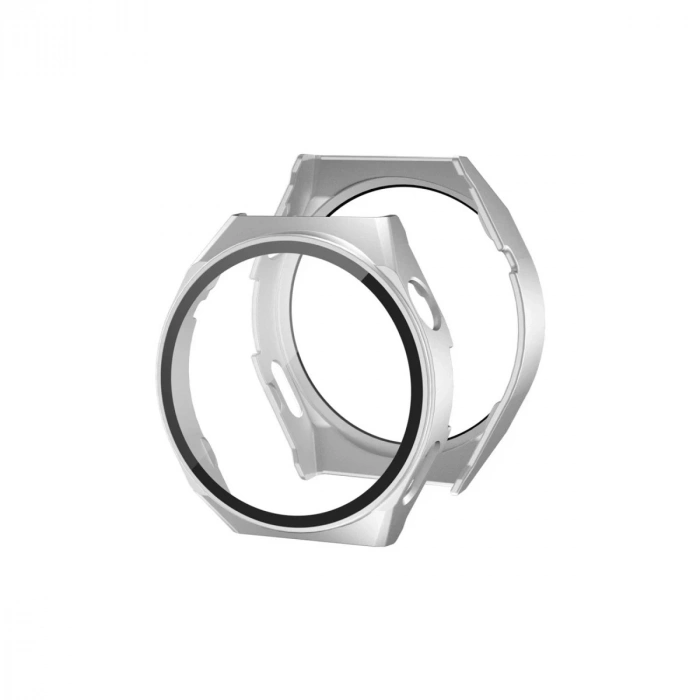 Durukar®  Huawei Watch GT3 46mm Dota Camlı Kasa Ekran Koruyucu - Gümüş