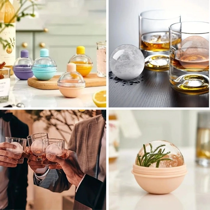 Durukar® Funnel Base Silicone Easy Release Large Sphere Ice Tray