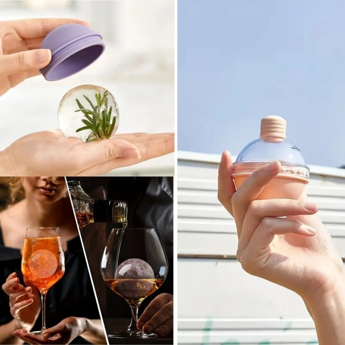 Durukar® Funnel Base Silicone Easy Release Large Sphere Ice Tray