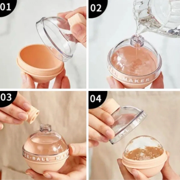 Durukar® Funnel Base Silicone Easy Release Large Sphere Ice Tray