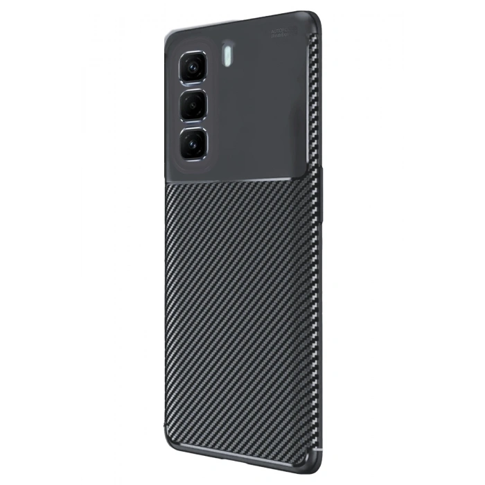 Durukar®  İnfinix Hot 50 4G Kılıf Auto Focus Karbon Kapak - Siyah