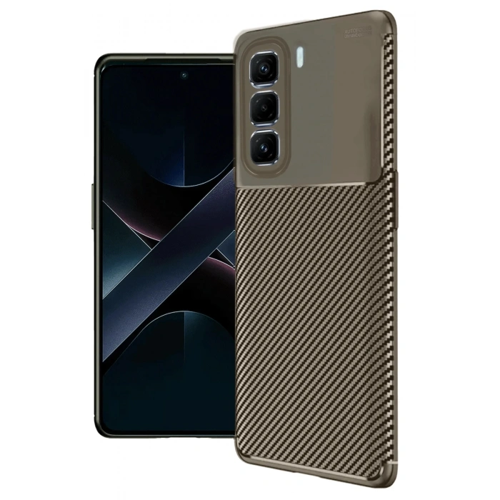 Durukar®  İnfinix Hot 50 Pro Plus 4G Auto Focus Karbon Kapak - Kahverengi