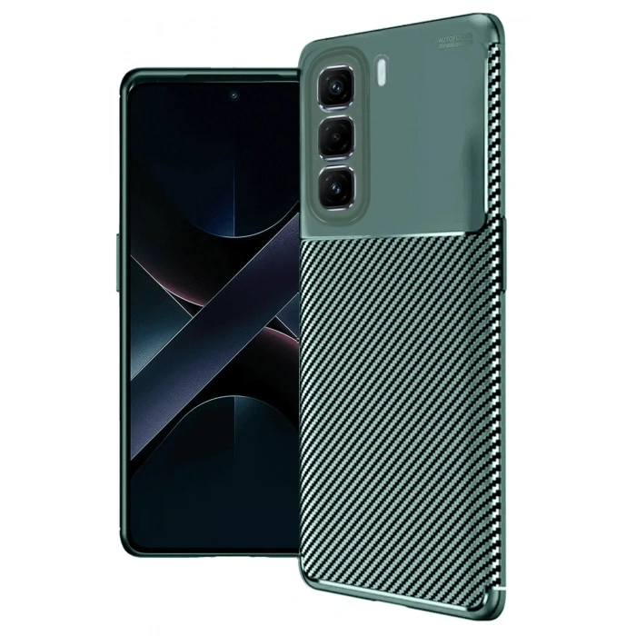 Durukar®  İnfinix Hot 50 Pro Plus 4G Auto Focus Karbon Kapak - Koyu Yeşil