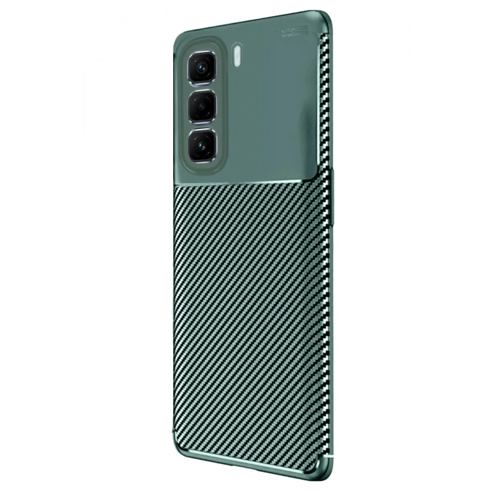 Durukar®  İnfinix Hot 50 Pro Plus 4G Auto Focus Karbon Kapak - Koyu Yeşil