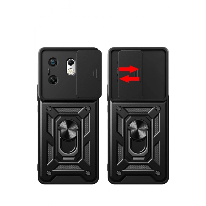 Durukar®  İnfinix Zero 30 4G Kılıf Pars Lens Yüzüklü Silikon - Kırmızı