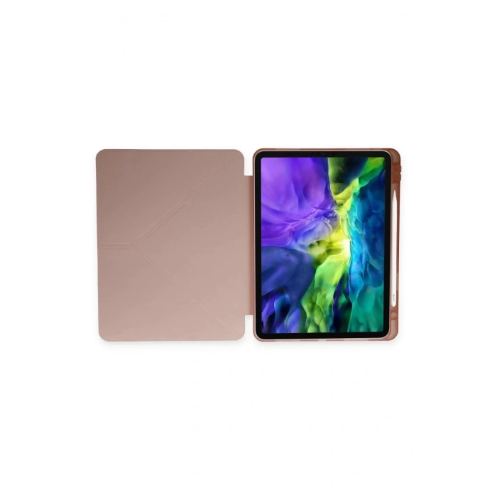 Durukar®  iPad Pro 11 (2021) Kılıf Kalemlikli Hugo Tablet Kılıfı - Rose Gold