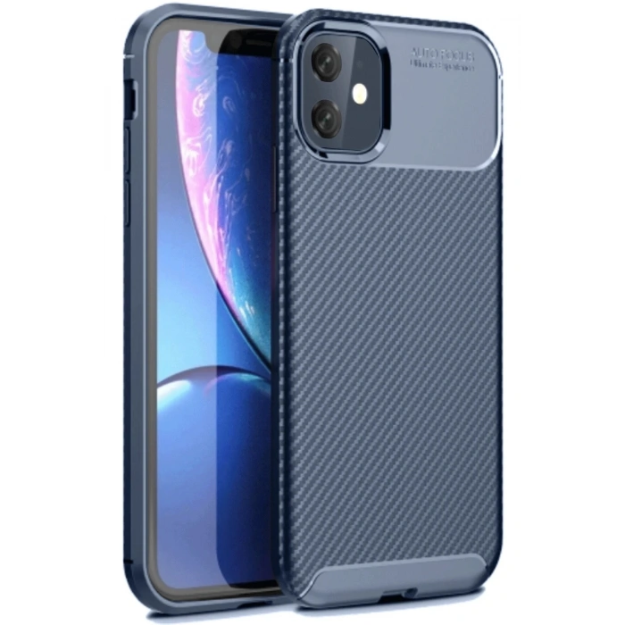 Durukar®  iPhone 11 Kılıf Auto Focus Karbon Kapak - Lacivert