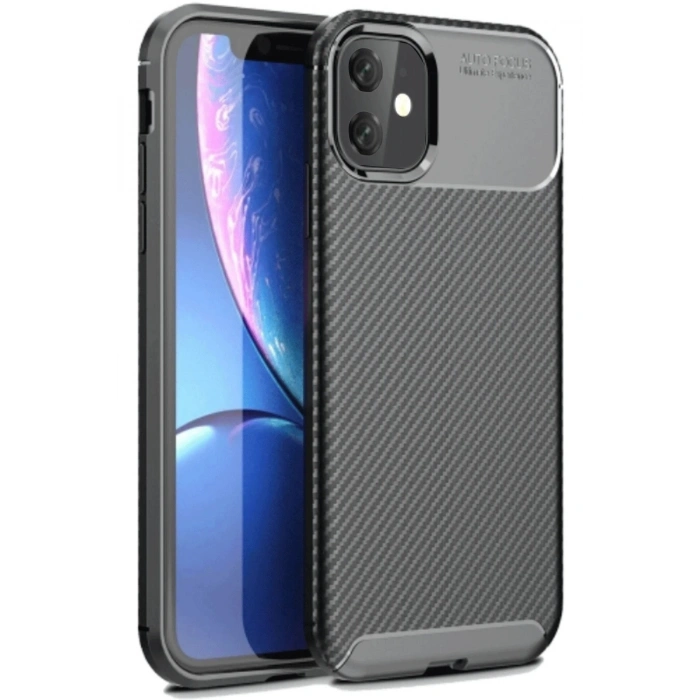 Durukar®  iPhone 11 Kılıf Auto Focus Karbon Kapak - Siyah