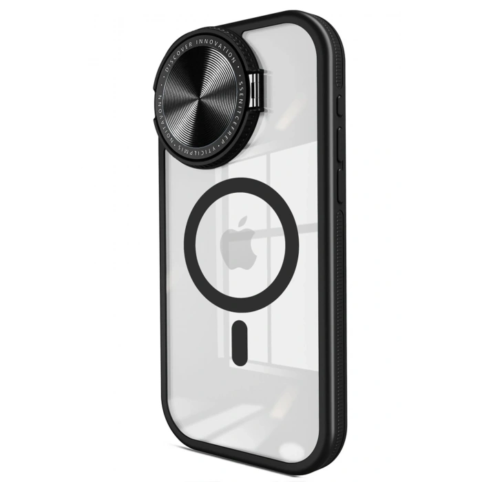 Durukar®  iPhone 11 Kılıf Teleskop Lens Magsafe Silikon Kapak - Siyah