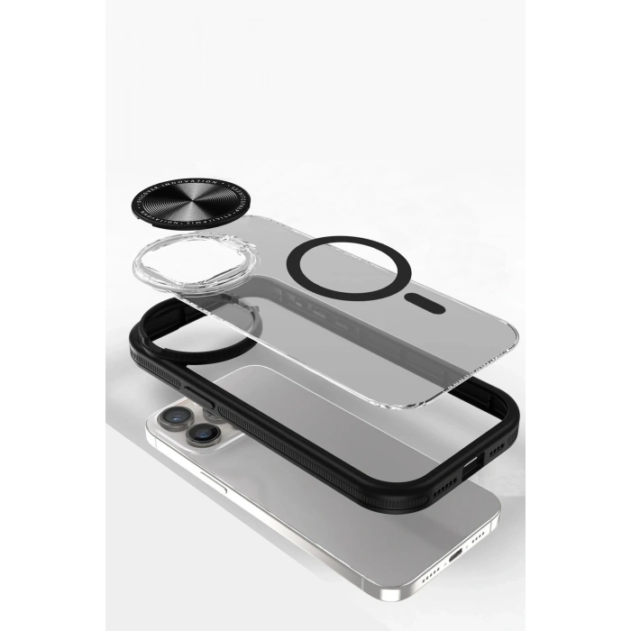 Durukar®  iPhone 11 Kılıf Teleskop Lens Magsafe Silikon Kapak - Siyah