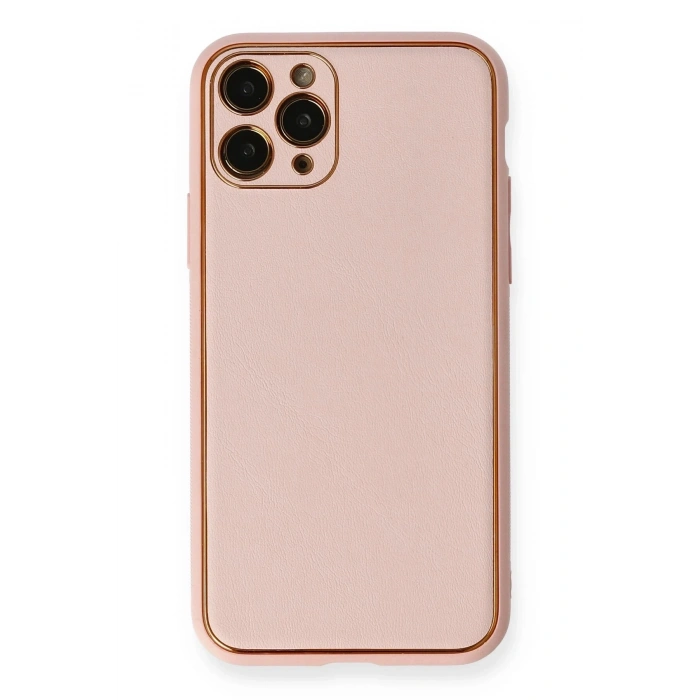 Durukar®  iPhone 11 Pro Kılıf Coco Deri Silikon Kapak - Pembe