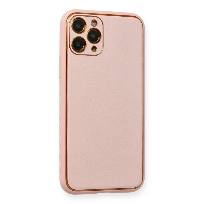 Durukar®  iPhone 11 Pro Kılıf Coco Deri Silikon Kapak - Pembe