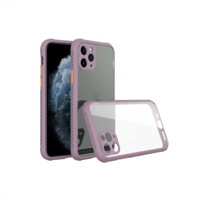 Durukar®  iPhone 11 Pro Kılıf Miami Şeffaf Silikon - Açık Mor