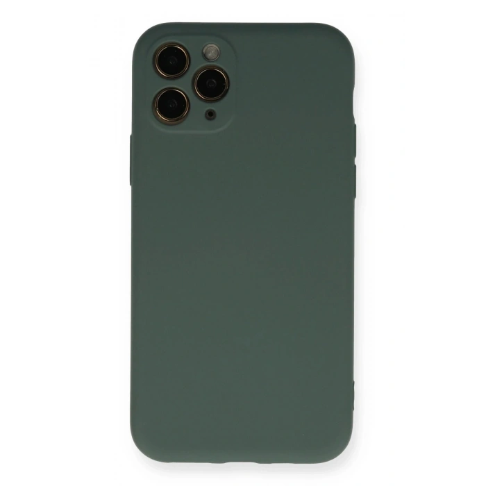 Durukar®  iPhone 11 Pro Kılıf Nano içi Kadife Silikon - Koyu Yeşil