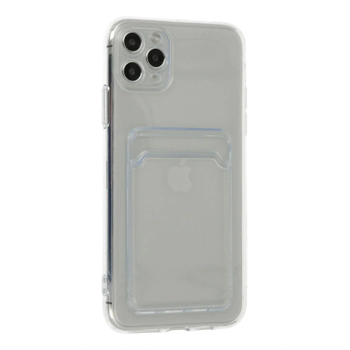 Durukar®  iPhone 11 Pro Max Kılıf Kart Şeffaf Silikon - Şeffaf