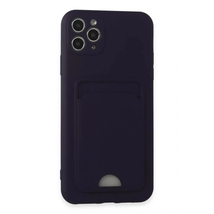 Durukar®   iPhone 11 Pro Max Kılıf Kelvin Kartvizitli Silikon - Derin Mor