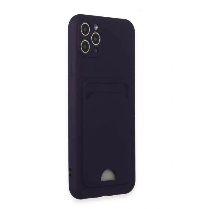 Durukar®   iPhone 11 Pro Max Kılıf Kelvin Kartvizitli Silikon - Derin Mor