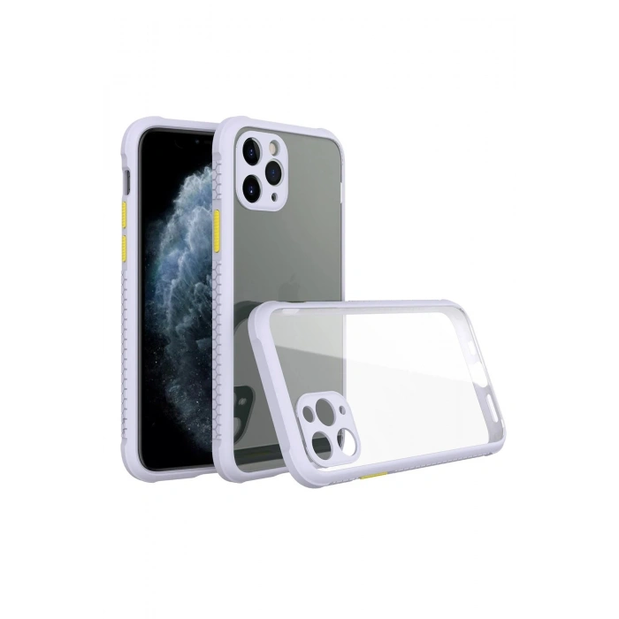 Durukar®  iPhone 11 Pro Max Kılıf Miami Şeffaf Silikon - Lila