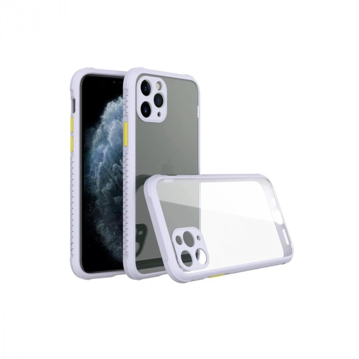 Durukar®  iPhone 11 Pro Max Kılıf Miami Şeffaf Silikon - Lila