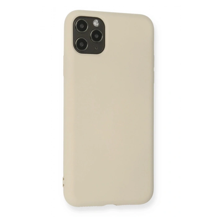 Durukar®  iPhone 11 Pro Max Kılıf Nano içi Kadife Silikon - Bej