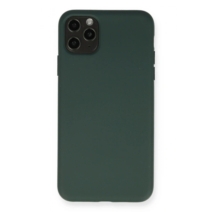 Durukar®  iPhone 11 Pro Max Kılıf Nano içi Kadife Silikon - Koyu Yeşil
