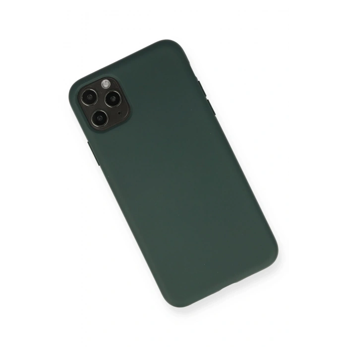 Durukar®  iPhone 11 Pro Max Kılıf Nano içi Kadife Silikon - Koyu Yeşil