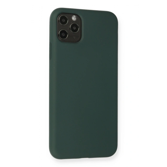 Durukar®  iPhone 11 Pro Max Kılıf Nano içi Kadife Silikon - Koyu Yeşil