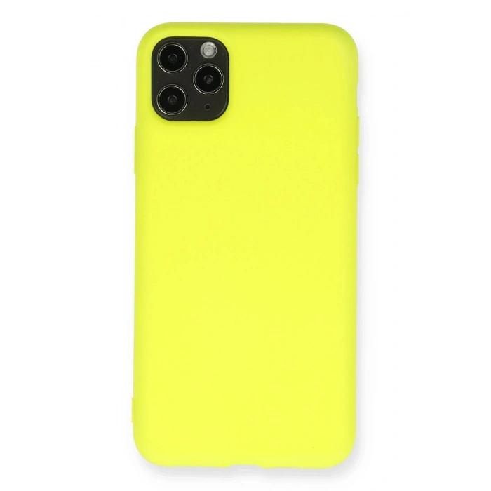 Durukar®  iPhone 11 Pro Max Kılıf Nano içi Kadife Silikon - Sarı