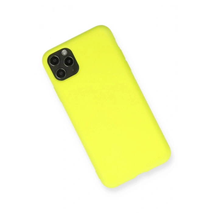 Durukar®  iPhone 11 Pro Max Kılıf Nano içi Kadife Silikon - Sarı