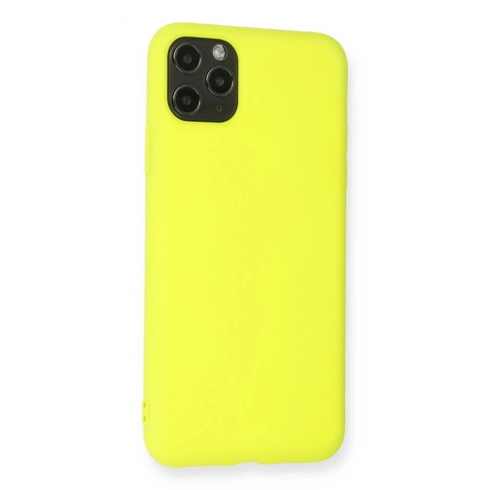 Durukar®  iPhone 11 Pro Max Kılıf Nano içi Kadife Silikon - Sarı