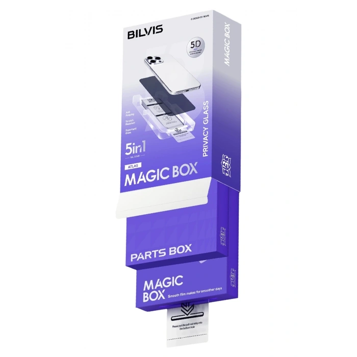 Durukar®   iPhone 12 Bilvis 5in1 5D Magic Hayalet Cam Ekran Koruyucu - Siyah