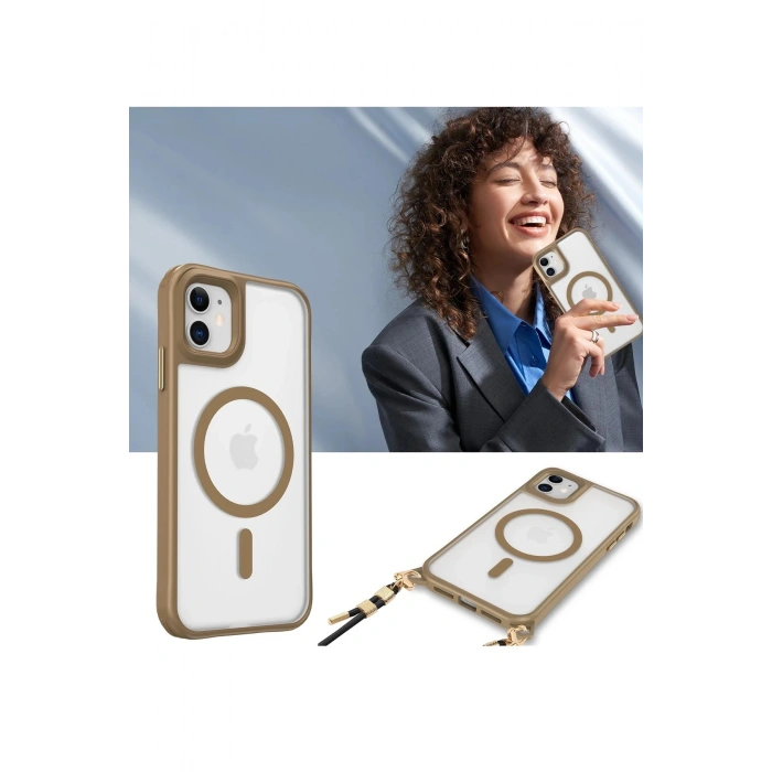 Durukar®  iPhone 12 Kılıf Enka Magsafe Silikon Kılıf - Desert