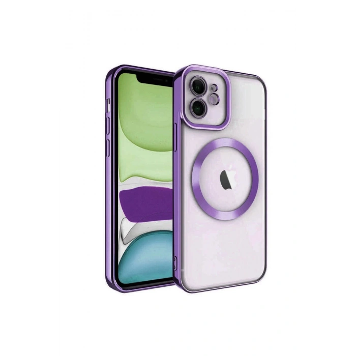Durukar®  iPhone 12 Kılıf Kross Magneticsafe Kapak - Mor