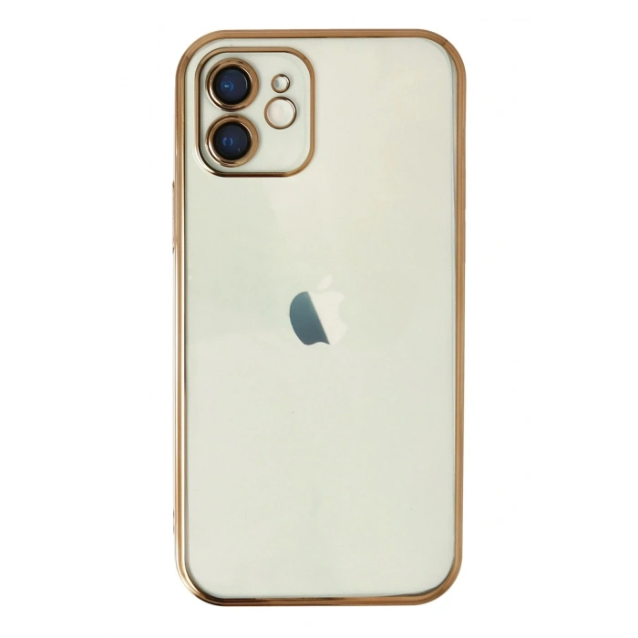 Durukar®  iPhone 12 Kılıf  Lensli Silikon - Gold