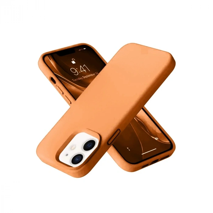 Durukar®  iPhone 12 Kılıf Nano içi Kadife Silikon - Turuncu