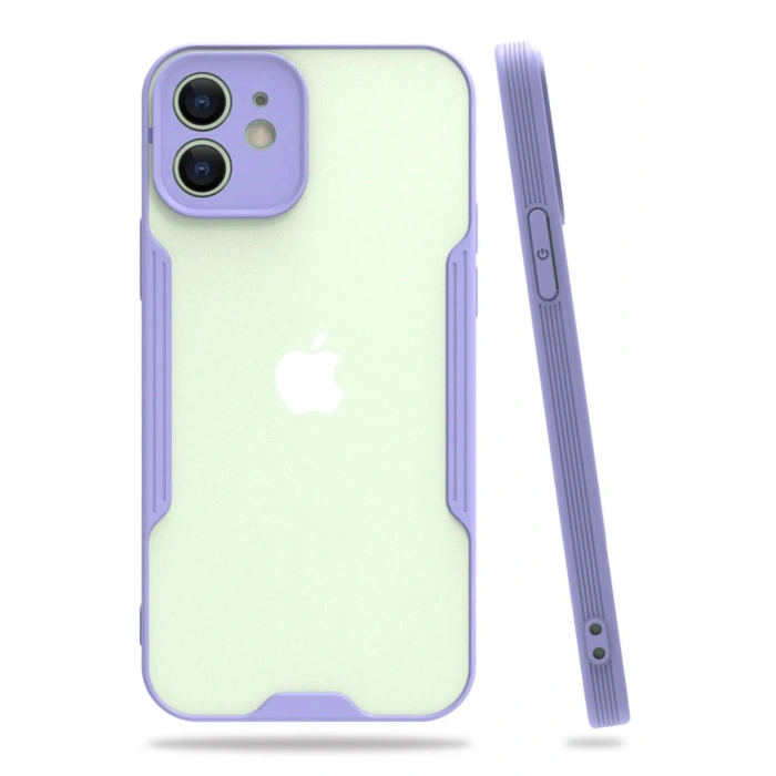 Durukar®  iPhone 12 Kılıf Platin Silikon - Lila