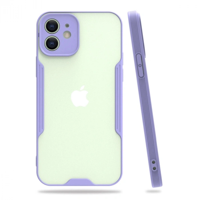 Durukar®  iPhone 12 Kılıf Platin Silikon - Lila